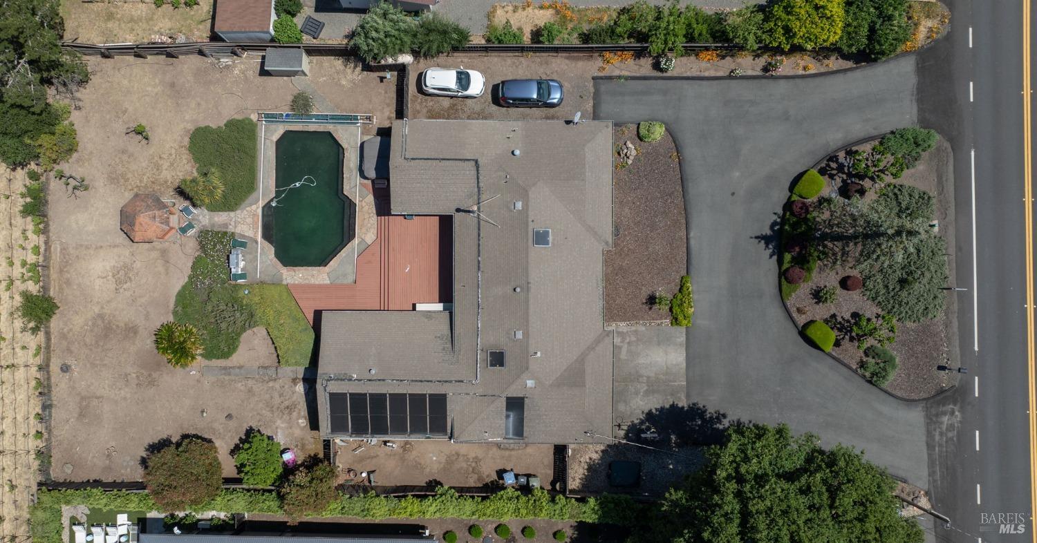1550 Yountville Cross Road Napa, CA 94558 - Photo 7 of 45 an aerial view of a house with a yard and plants