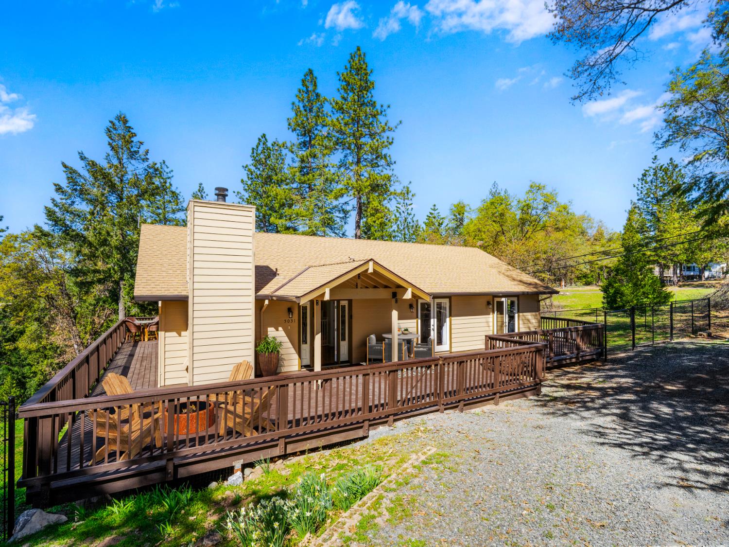 5031 Shooting Star Road Pollock Pines, CA 95726 - Photo 37 of 53 front of property with circle driveway and plenty of parking