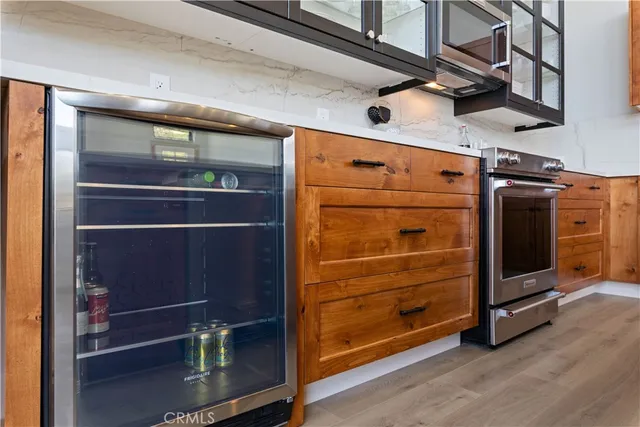a view of a hallway with washer and dryer