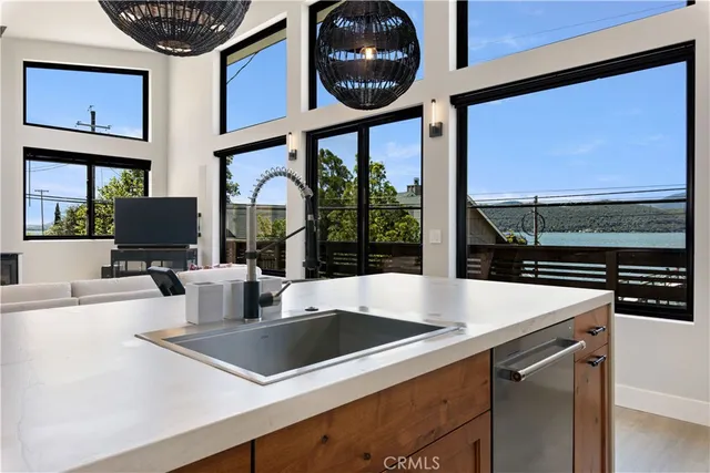 a white bath tub sitting in a bathroom