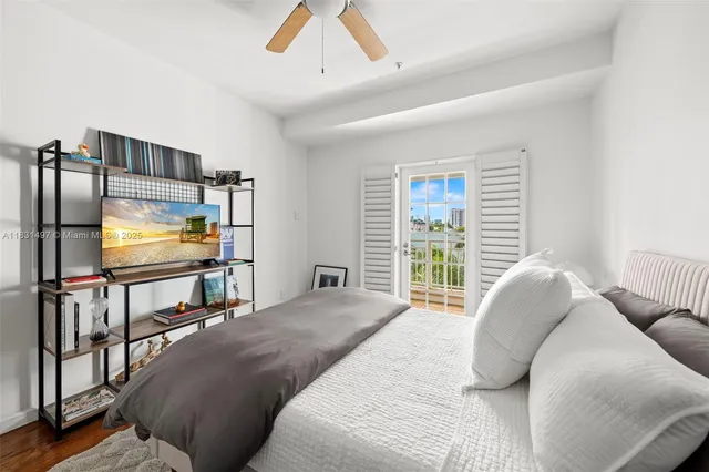 an aerial view of a house with a garden