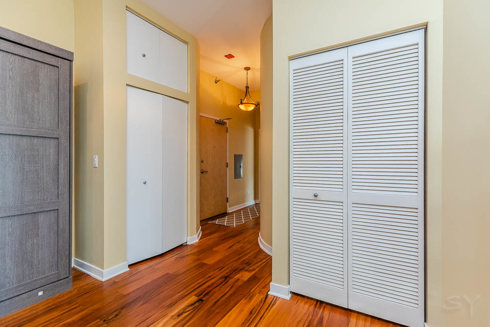 1600 South Indiana Avenue, Unit 501 Chicago, IL 60616 - Photo 23 of 29 a view of a hallway with wooden floor and closet