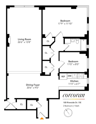 $1,595,000 | 100 Riverside Drive, Unit 5E | Upper West Side