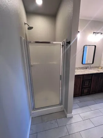 a storage room with wooden floor