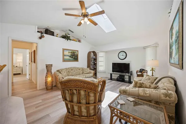 a living room with furniture