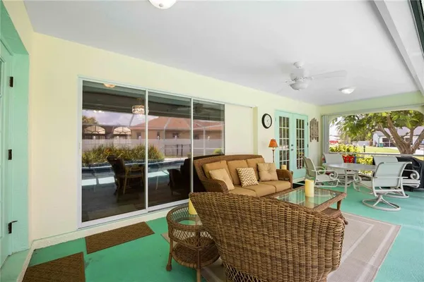 a living room with furniture