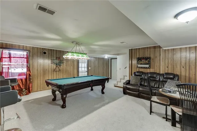 an empty room with sliding door