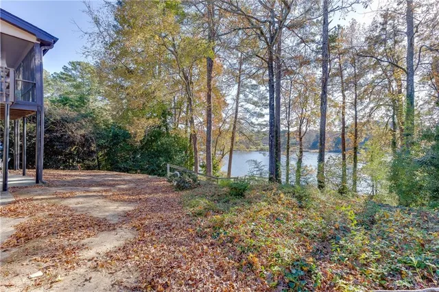 a view of backyard with green space