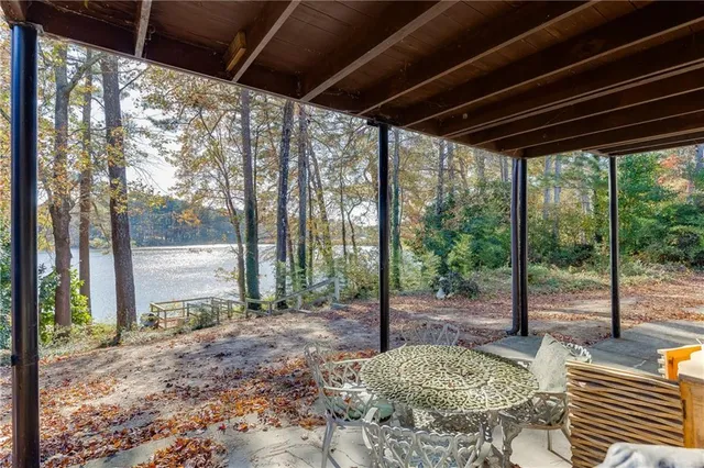 a view of yard along with trees