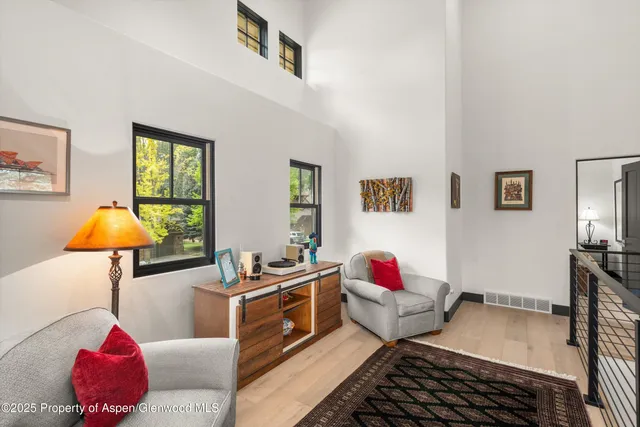 a living room with furniture and a couch