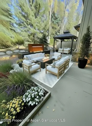 a view of swimming pool with chairs