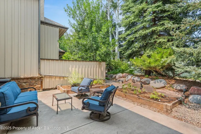 a view of a lounge chairs in the back yard of the house