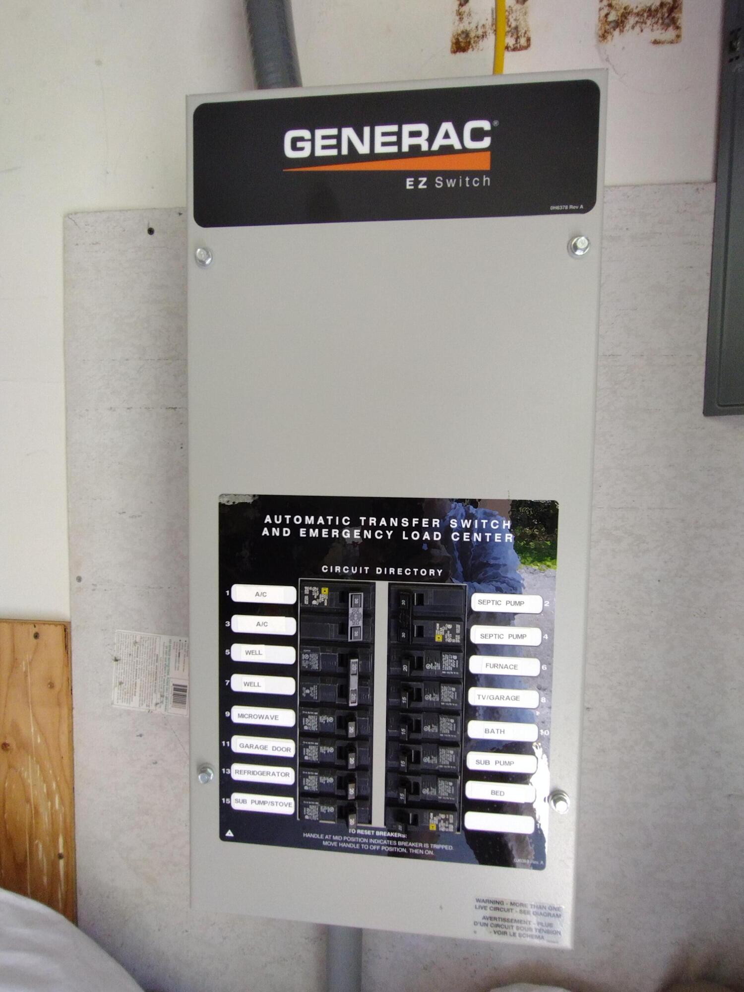143 Anna Road Pocono Lake, PA 18347 - Photo 24 of 29 Generator Panel