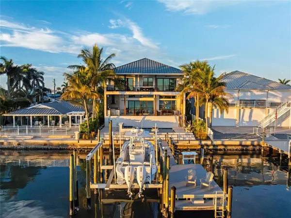a view of a building with a large window