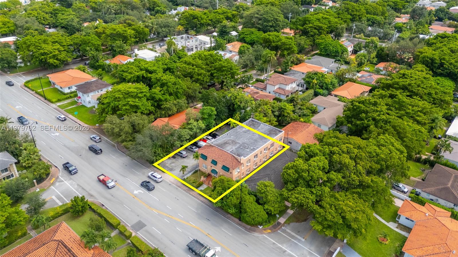 3409 South Le Jeune Road Coral Gables, FL 33134 - Photo 9 of 53 an aerial view of a house with a garden