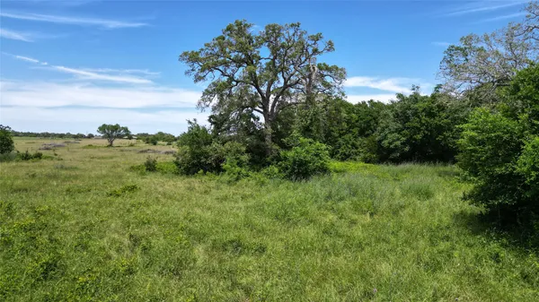 a view of a green field with wooden fence