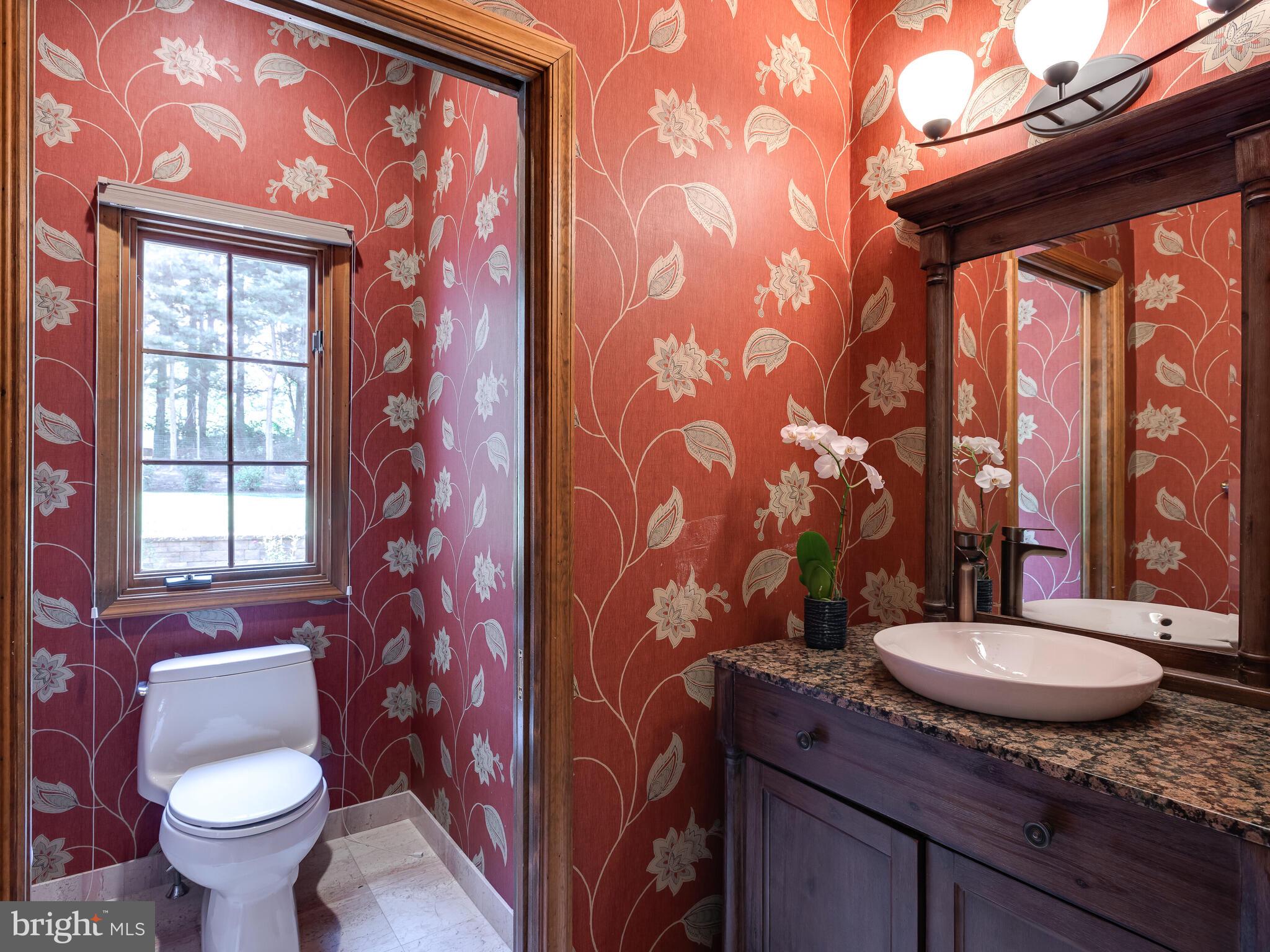 673 Thomas Jefferson Road Wayne, PA 19087 - Photo 25 of 64 a bathroom with a granite countertop sink and a mirror