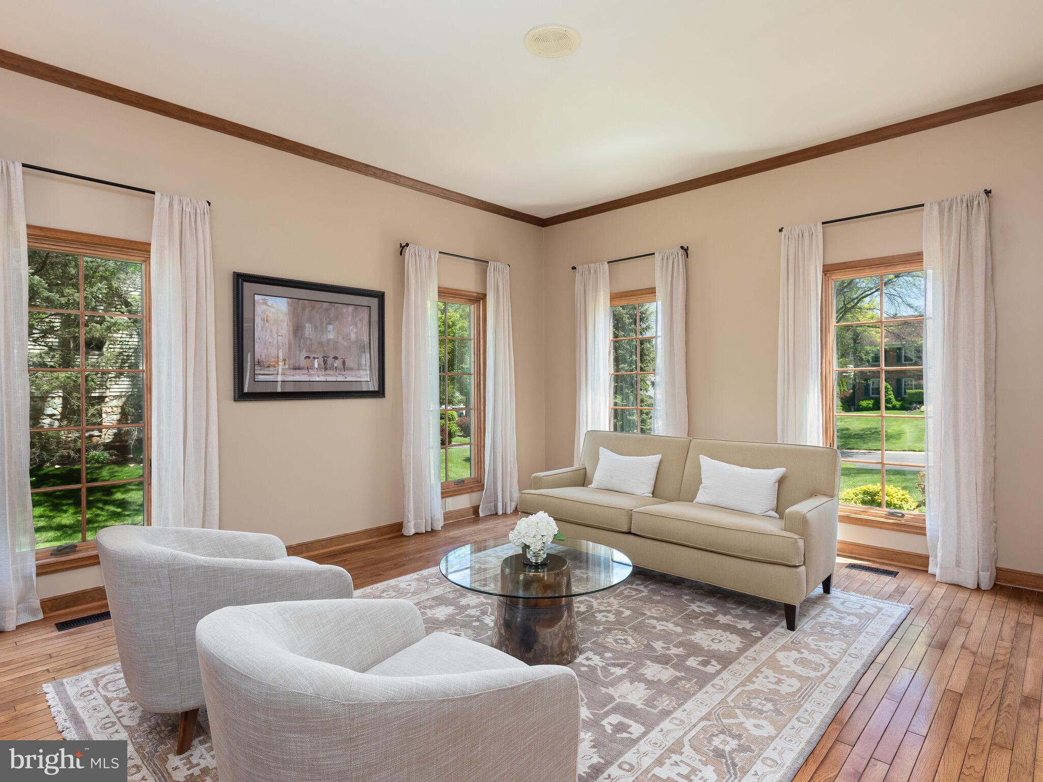 673 Thomas Jefferson Road Wayne, PA 19087 - Photo 5 of 64 a living room with furniture and a large window