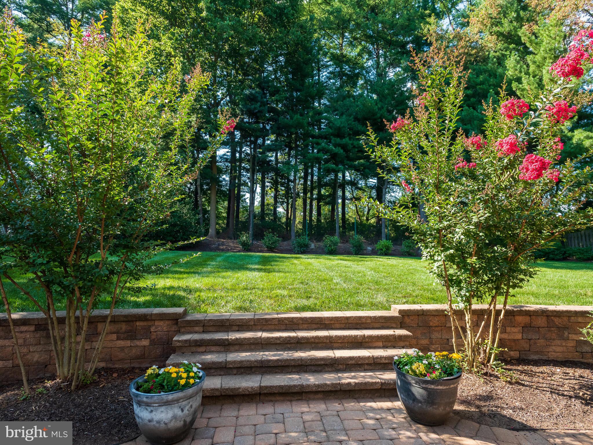 673 Thomas Jefferson Road Wayne, PA 19087 - Photo 54 of 64 a view of a garden with potted plants and large trees
