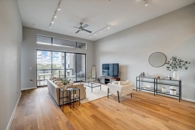 a living room with furniture