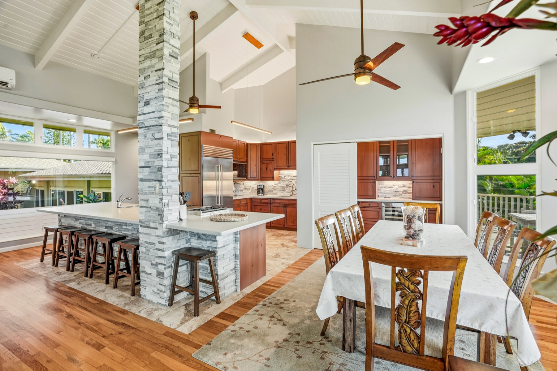 3564 Kaweonui Road Princeville, HI 96722 - Photo 3 of 30 a view of a dining room with furniture window and outside view