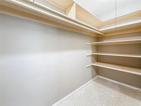 a view of room with empty racks