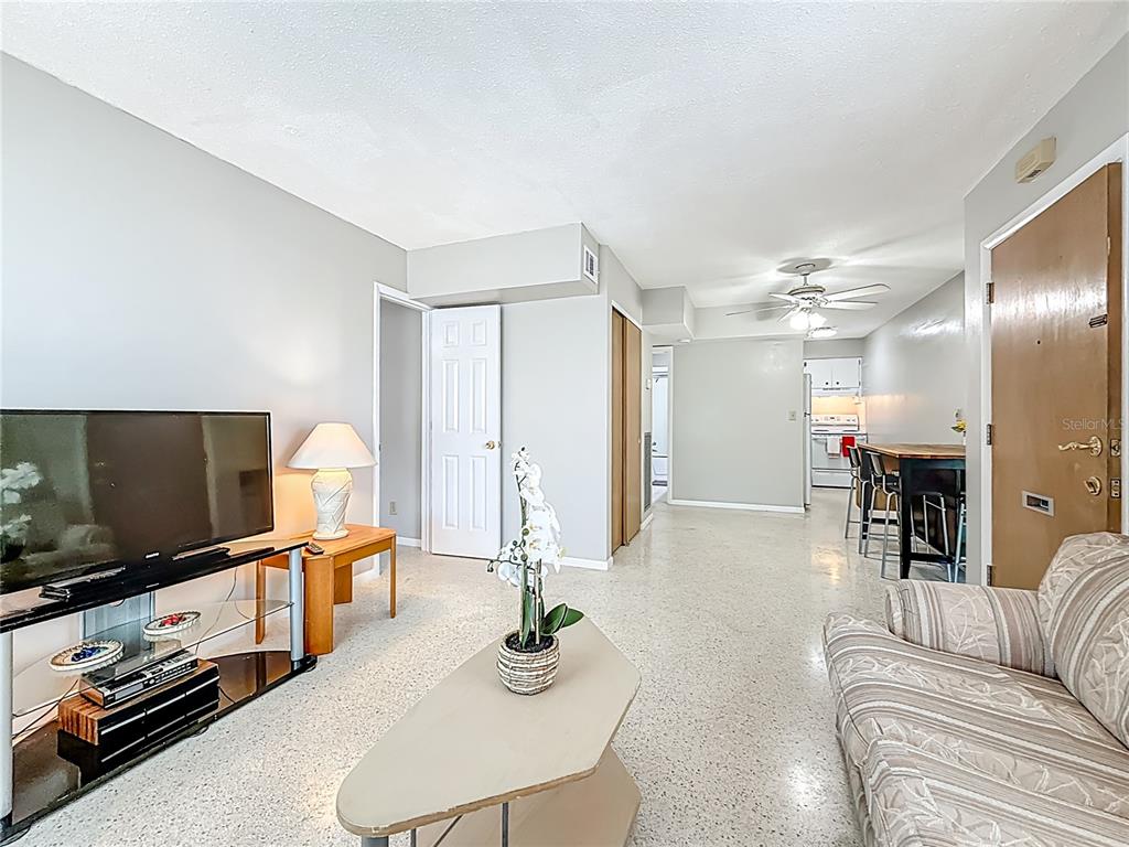 250 Rosery Road Northwest, Unit 283 Largo, FL 33770 - Photo 7 of 23 a living room with furniture and a flat screen tv