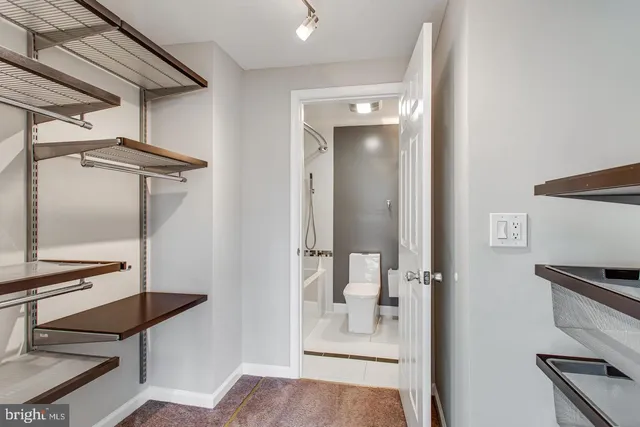 a view of a room with rack on the wall