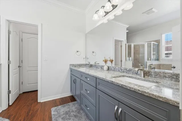 a bathroom with a shower