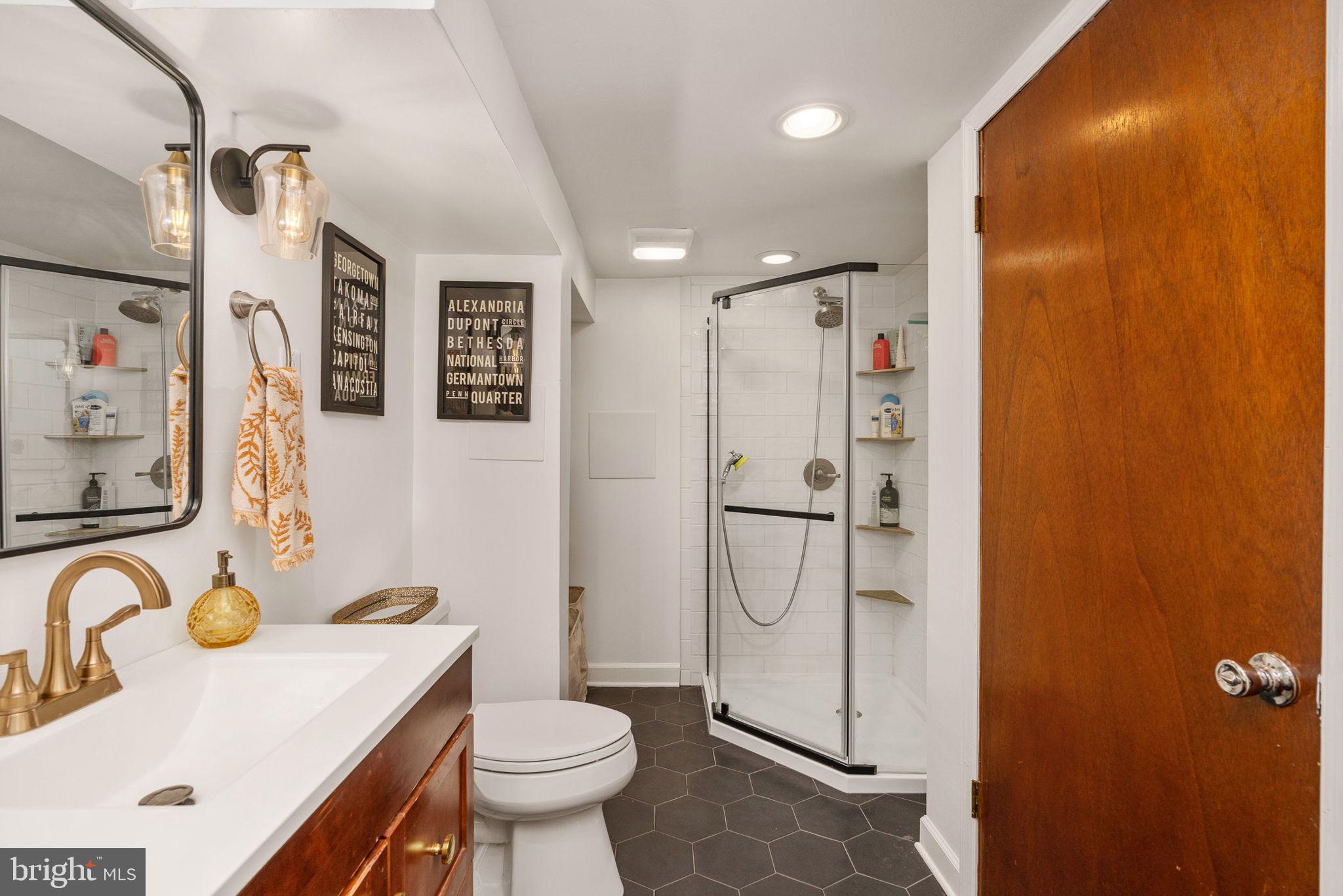 6714 Ruskin Street Springfield, VA 22150 - Photo 41 of 63 a bathroom with a sink toilet and shower