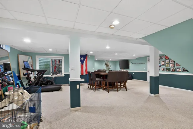 a view of a lobby with furniture