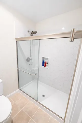 a bathroom with a shower
