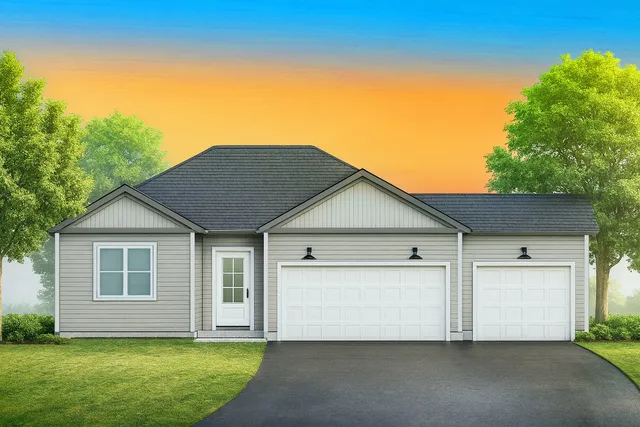 a view of a house with a yard