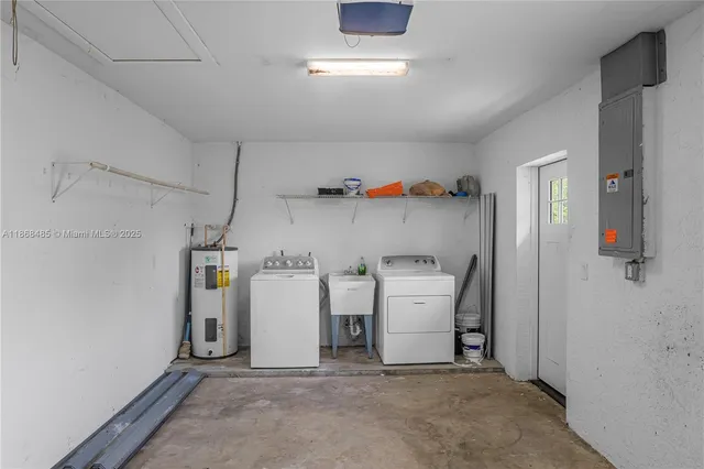 a view of storage and utility room with utility and racks