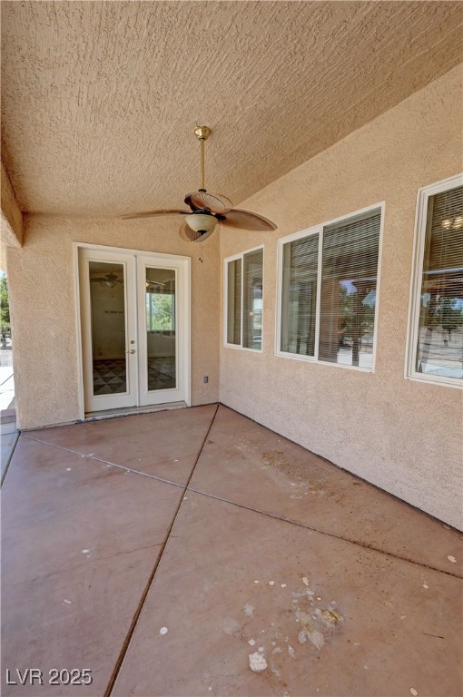 1771 Labrador Street Pahrump, NV 89048 - Photo 54 of 64 View of patio / terrace featuring ceiling fan and french doors