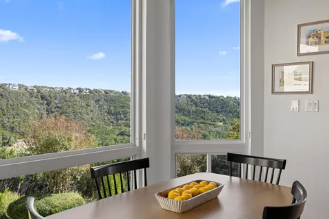 a view of a city from a balcony