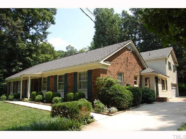 6413 Arrington Road Raleigh, NC 27607 - Photo 1 of 12 Incredible brick ranch with two-story addition which includes a two-car garage, master bedroom and home office. Exterior Front
