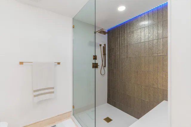 a bathroom with a shower