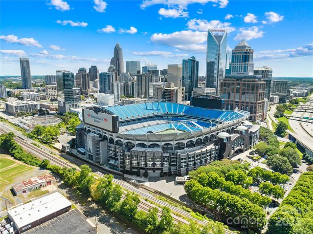 a view of a city with tall buildings