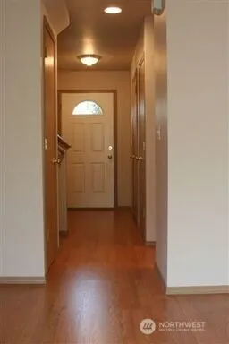 an empty room with closet