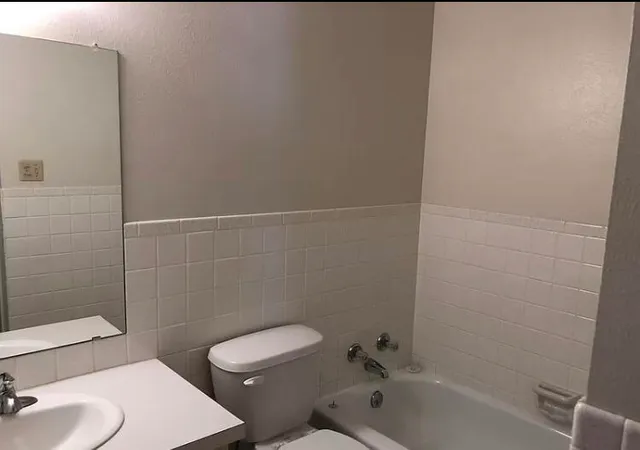 a bathroom with a toilet and a sink