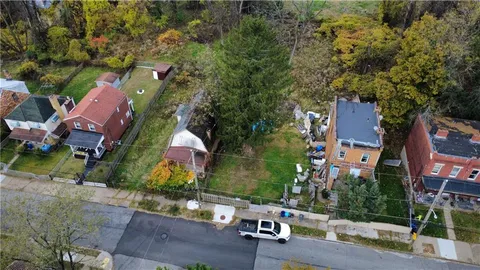 an aerial view of a house