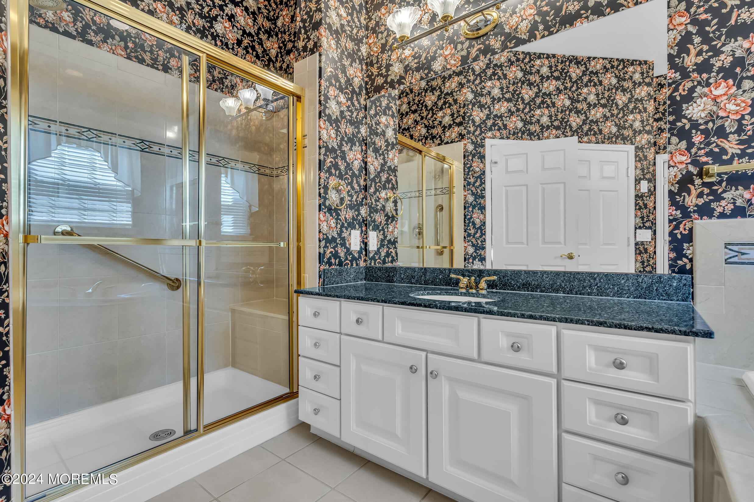 14 Headwaters Place Barnegat, NJ 08005 - Photo 46 of 68 a bathroom with a granite countertop sink and a mirror