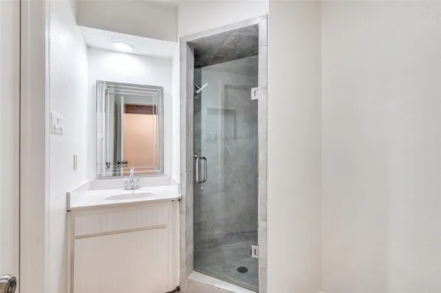 a view of a room with a window