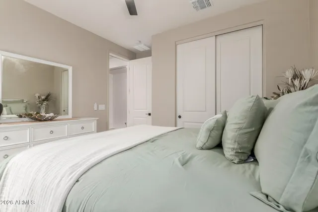 a workspace with furniture and lamp