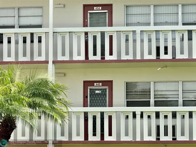 a view of a large building with a window