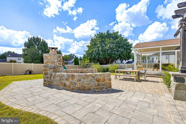 a view of a swimming pool with a patio