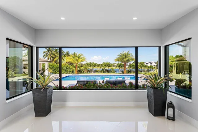 a dinning room with furniture