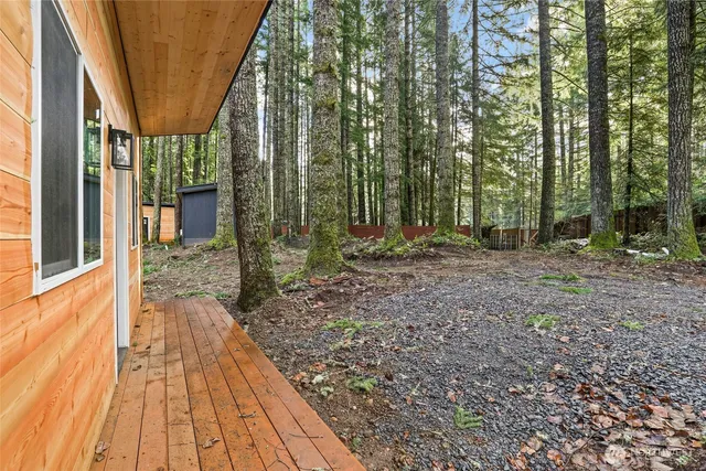 a view of backyard with green space