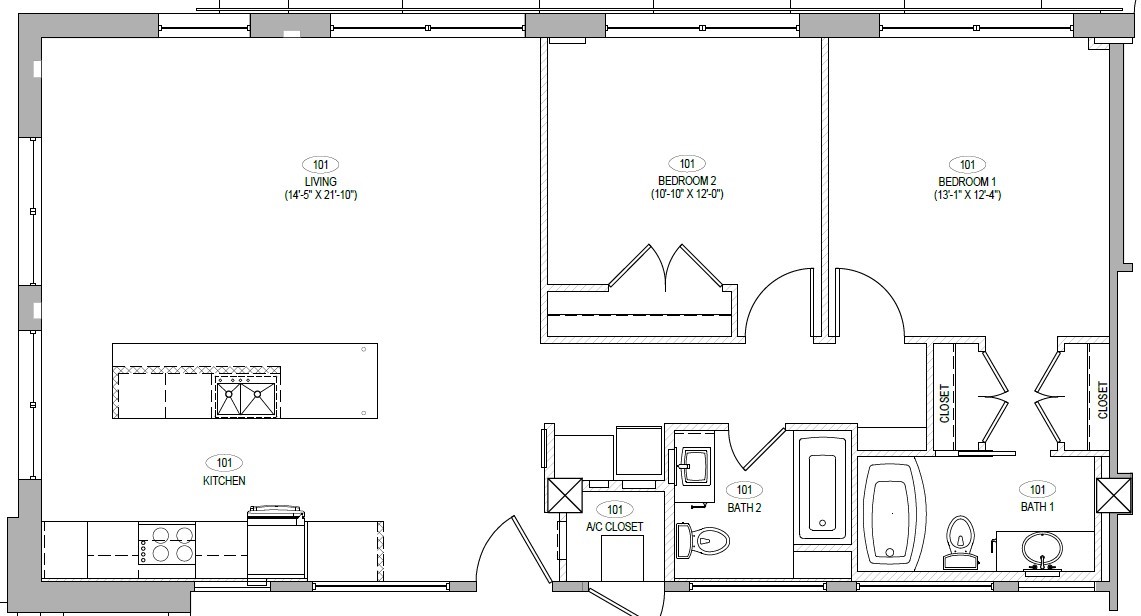 2102 Mechanic Street, Unit 101 Galveston, TX 77550 - Photo 31 of 31 Floorplan